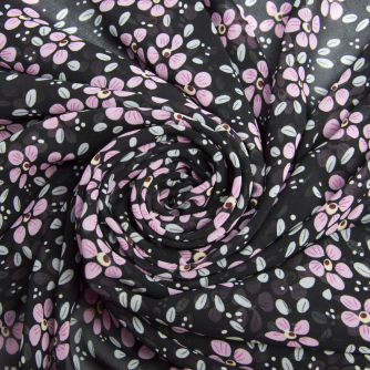 More about Marichka Chiffon Dress Fabric чорно/бузок Marichka Chiffon Dress Fabric чорно/бузок
